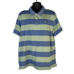 IZOD Advantage Performance Men's Polo Shirt Blue Green Sz XL Striped Stretch NEW